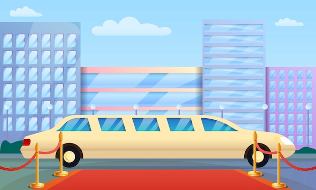 Illustration de concept de limousine, style cartoon
