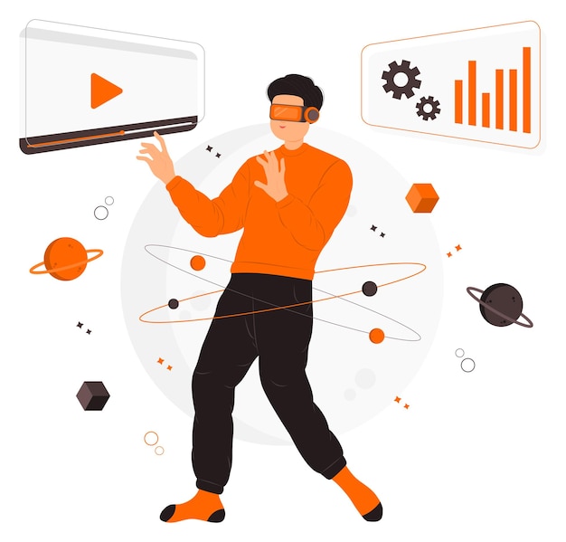 Illustration de concept de métaverse. Expérience de réalité virtuelle