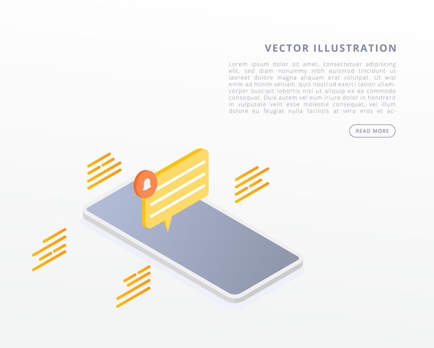 Illustration De Concept De Notification De Message Mobile
