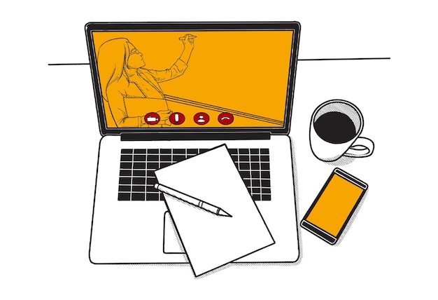 Illustration de concept de réunion virtuelle