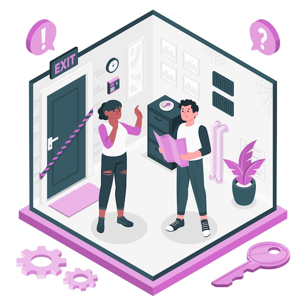 Illustration de concept de salle d'évasion