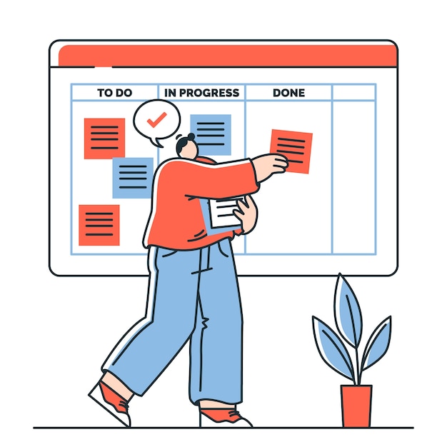 Illustration de concept de Scrum board