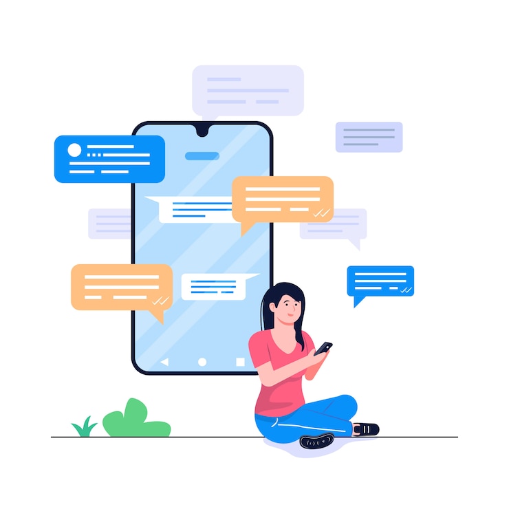 Vecteur illustration de concept de sms