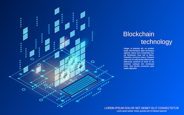 Illustration De Concept De Vecteur Plat Isométrique De La Technologie Blockchain