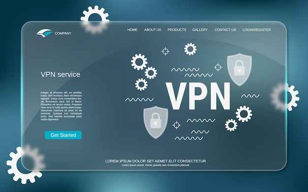 Vecteur illustration de concept de vecteur de service vpn