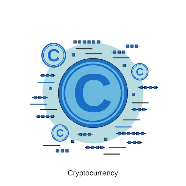 Illustration De Concept De Vecteur De Style Design Plat Crypto-monnaie