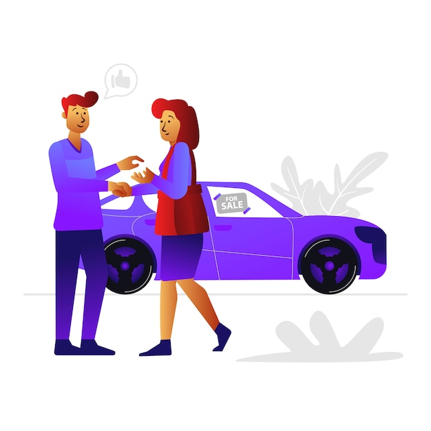 Illustration de concept de vente de véhicule