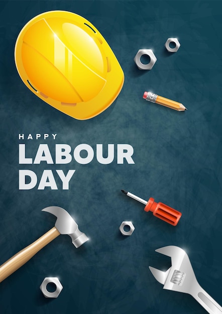 Illustration de conception d'affiche bonne fête du travail