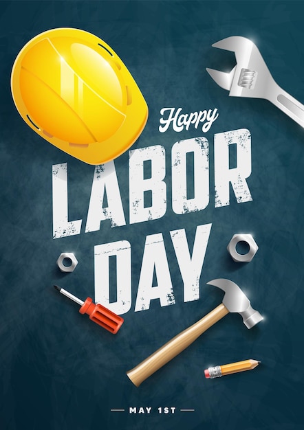 Illustration de conception d'affiche bonne fête du travail