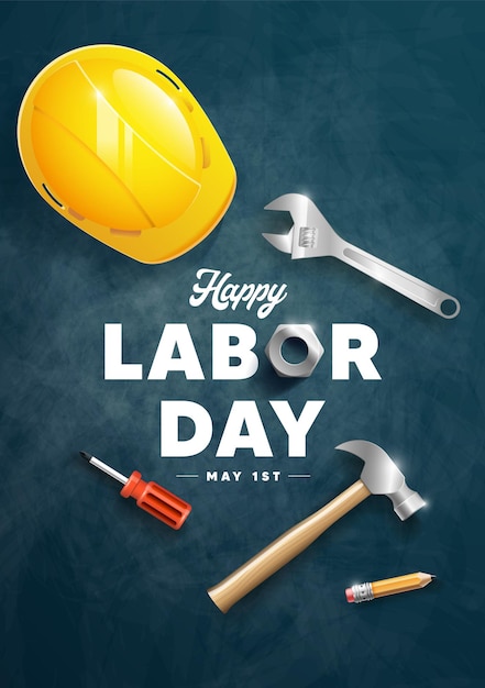 Illustration de conception d'affiche bonne fête du travail
