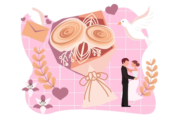 Illustration De La Conception D'un Appartement Pour Une Fête De Mariage