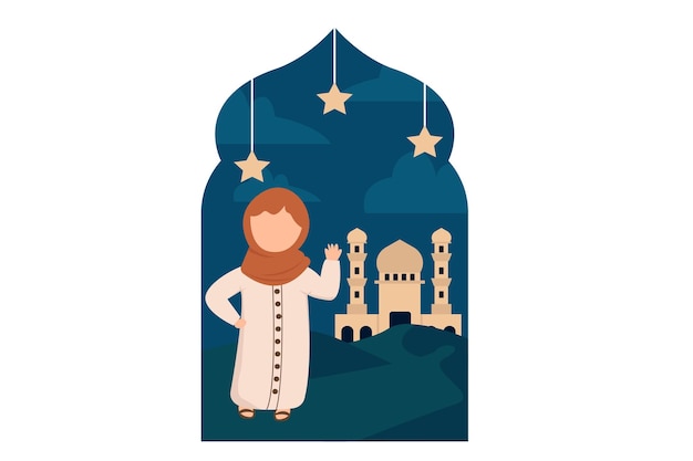 Vecteur l'illustration de la conception de l'appartement de ramadan kareem