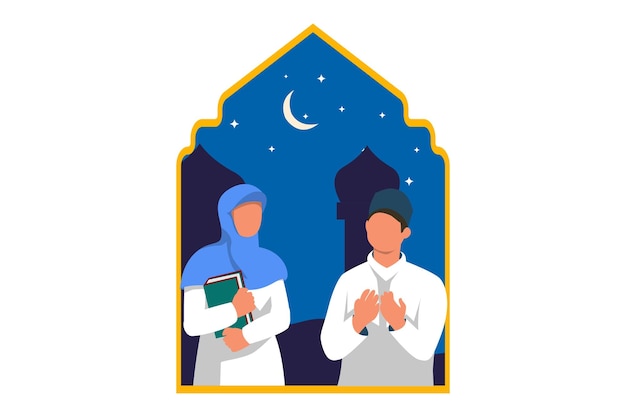 Vecteur l'illustration de la conception de l'appartement de ramadan kareem