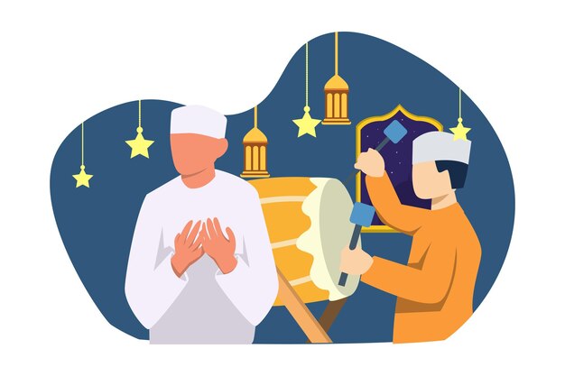 Vecteur l'illustration de la conception de l'appartement de ramadan kareem