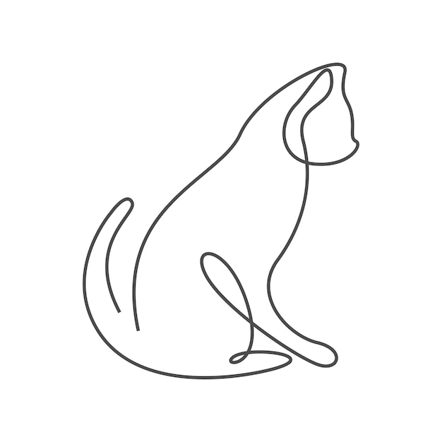 Illustration de conception d'art de ligne de chat