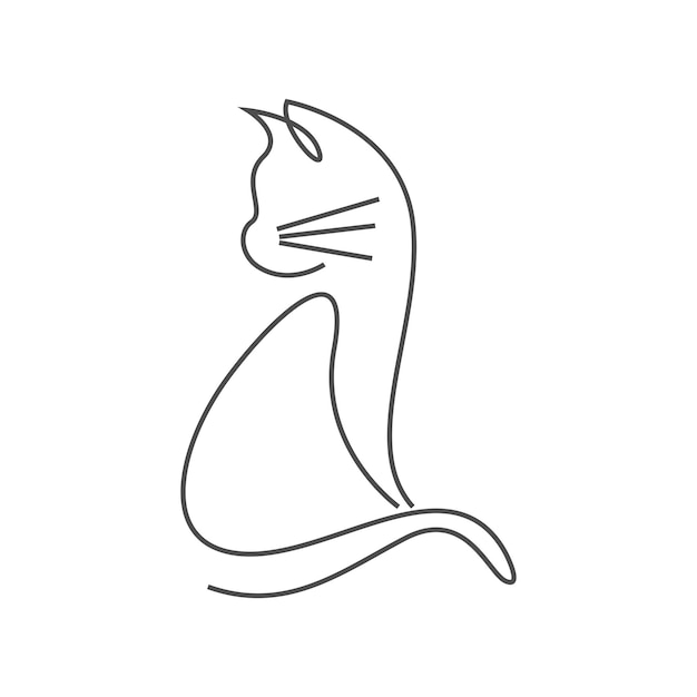 Vecteur illustration de conception d'art de ligne de chat