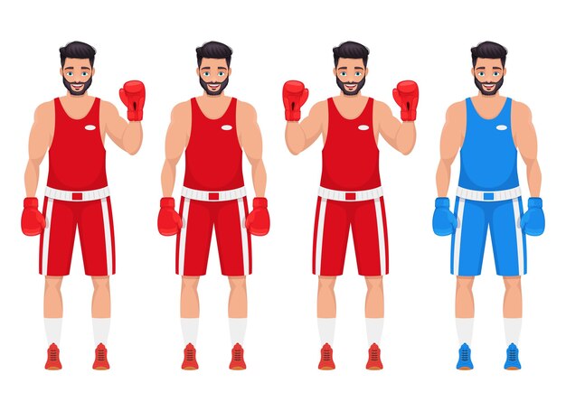 Illustration De Conception De Boxe Homme Isolé Sur Fond Blanc