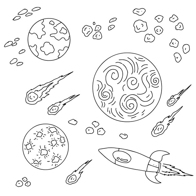 Illustration de conception Coloriage de planète spatiale pour enfant