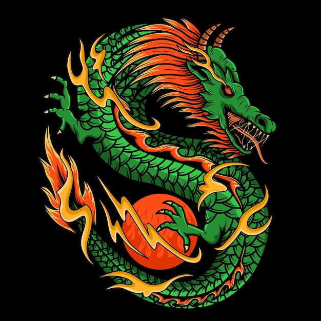 Illustration de conception de dragon