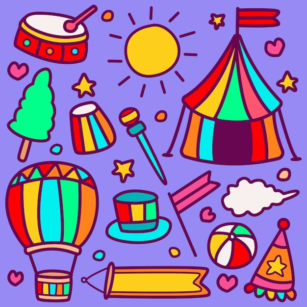 Illustration De Conception Drôle Doodle Circus