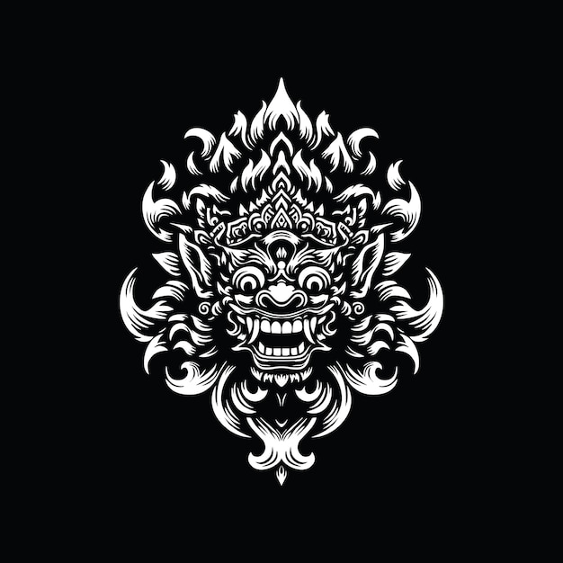 Vecteur illustration de la conception du barong de rangda leak