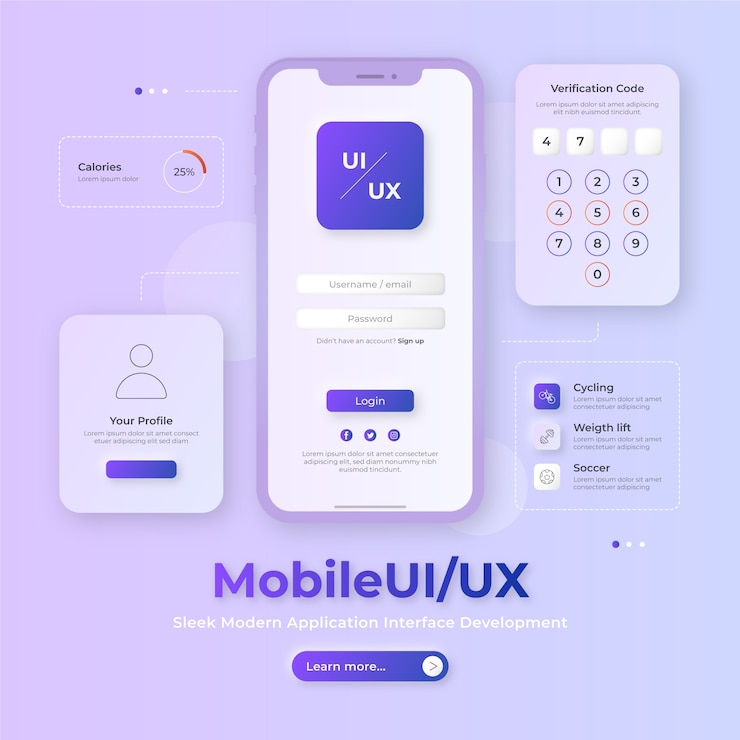 Vecteur illustration de la conception du gradient ui/ux