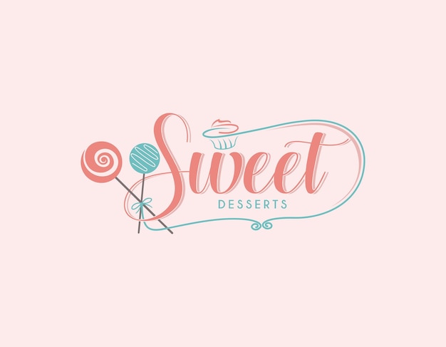 Vecteur illustration de la conception du logo du dessert sucré