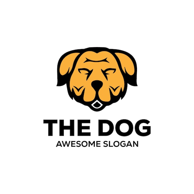 Illustration de la conception du logo de la mascotte du chien.