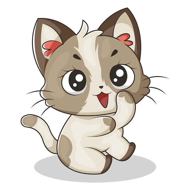 Illustration de la conception du personnage du chat mignon