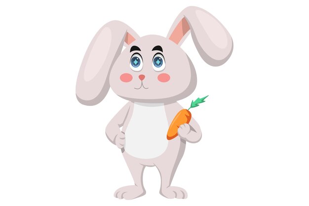 Vecteur illustration de la conception du personnage du lapin mignon