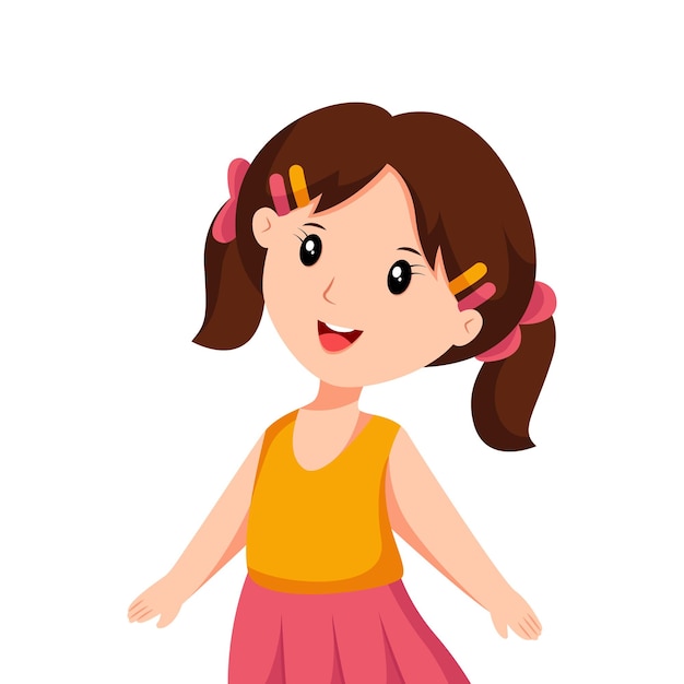 Illustration de la conception du personnage de la petite fille mignonne