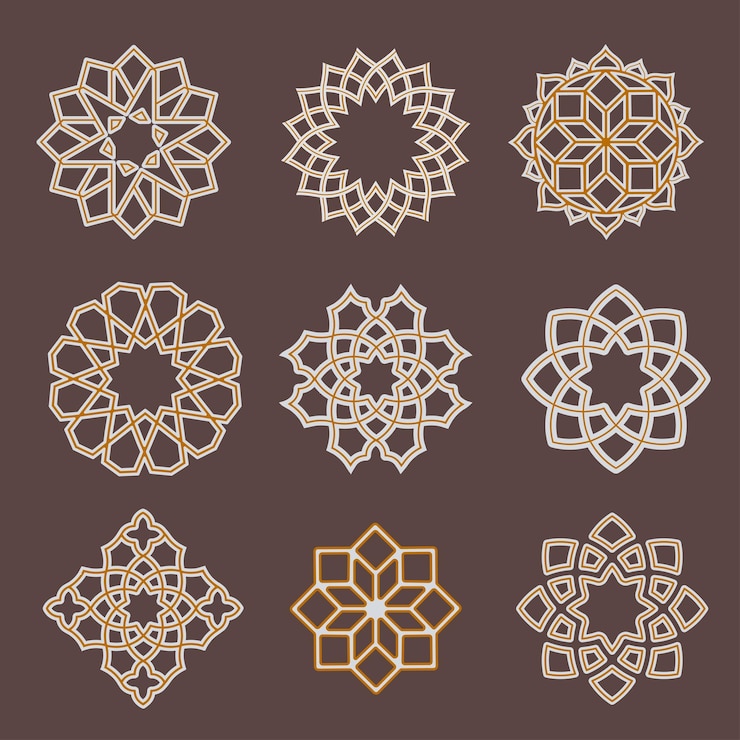 Vecteur illustration de la conception d'un élément floral islamique marocain célébration musulmane du ramadan eid al-fitr