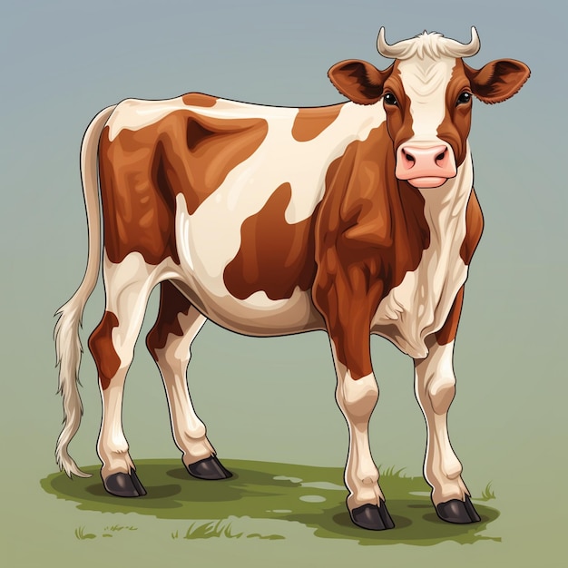 Vecteur illustration conception de ferme vectorielle de vache lait d'animal nature isolé bétail blanc art laitier