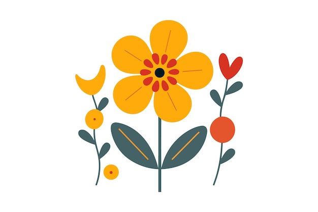 Illustration de conception de fleur pour l'autocollant et l'impression d'art de mur de logo