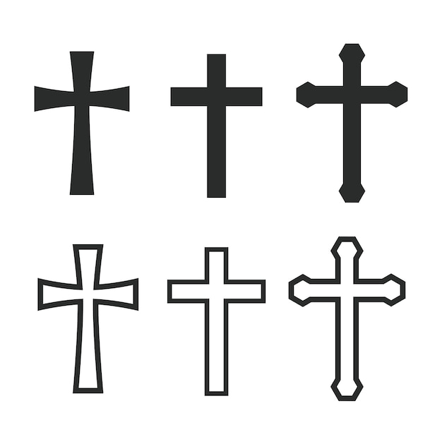Illustration de conception graphique de l'icône de la croix chrétienne