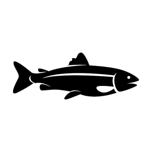 Vecteur illustration de la conception de l'icône du logo de la silhouette du saumon