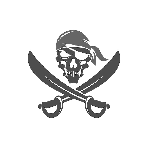 Vecteur illustration de conception d'icône de logo de pirate