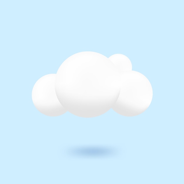 Illustration de la conception de l'icône en nuage 3D
