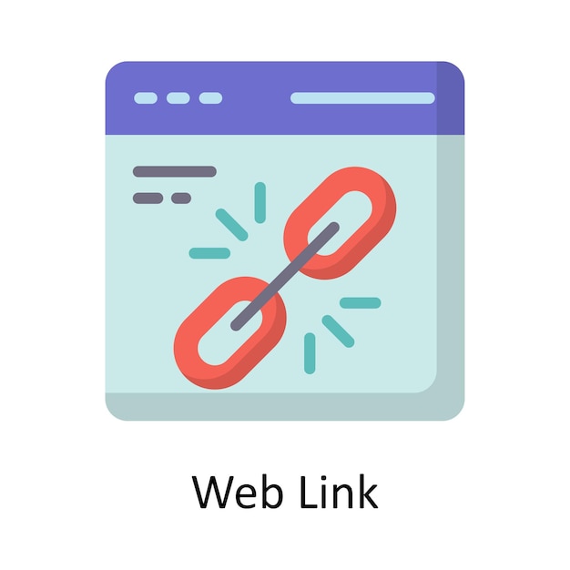 Illustration de conception d'icône plate de vecteur de lien Web