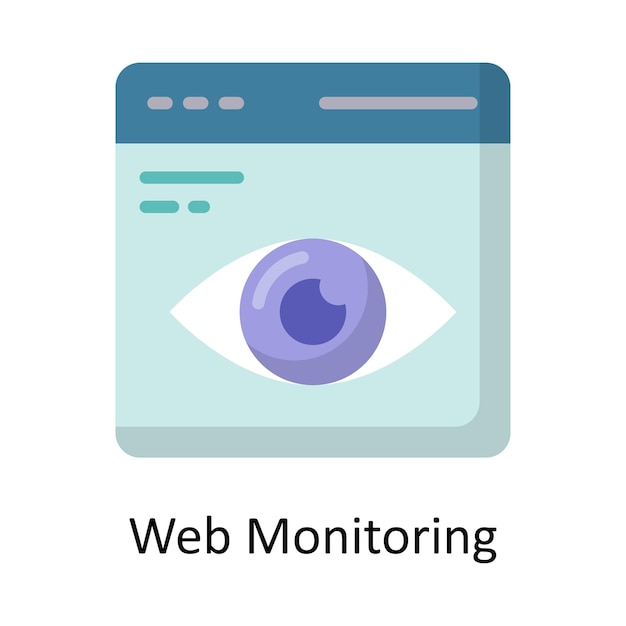 Illustration de conception d'icône plate vectorielle de surveillance Web