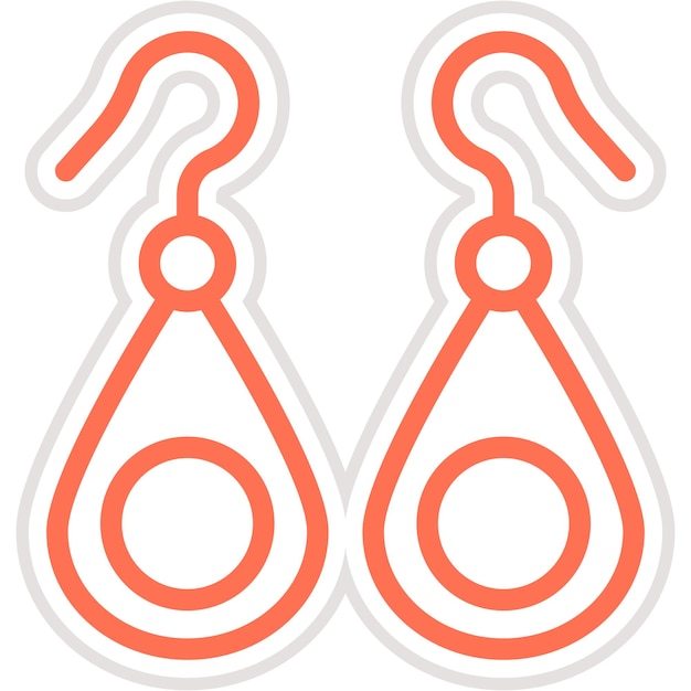 Illustration de la conception de l'icône vectorielle des boucles d'oreilles