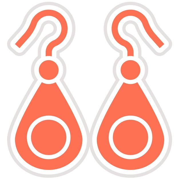 Illustration de la conception de l'icône vectorielle des boucles d'oreilles