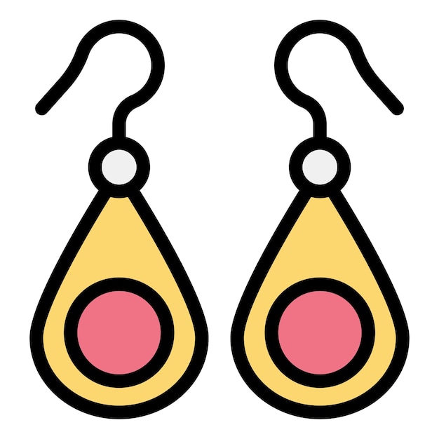 Illustration de la conception de l'icône vectorielle des boucles d'oreilles