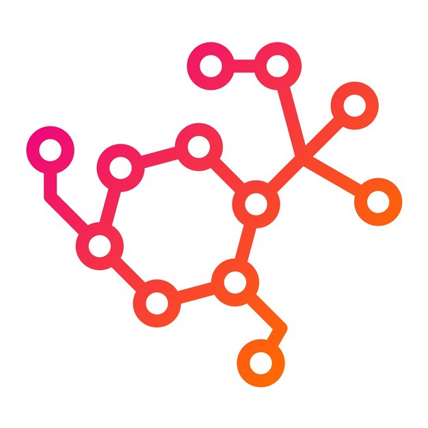 Illustration de la conception de l'icône vectorielle de la chaîne moléculaire