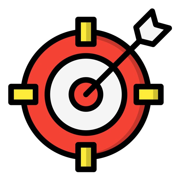 Illustration de la conception de l'icône vectorielle du Dart Board