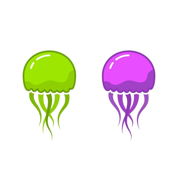 Vecteur illustration de conception d'icône vectorielle de méduse de poisson