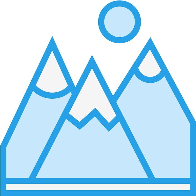 Vecteur illustration de la conception de l'icône vectorielle de la montagne