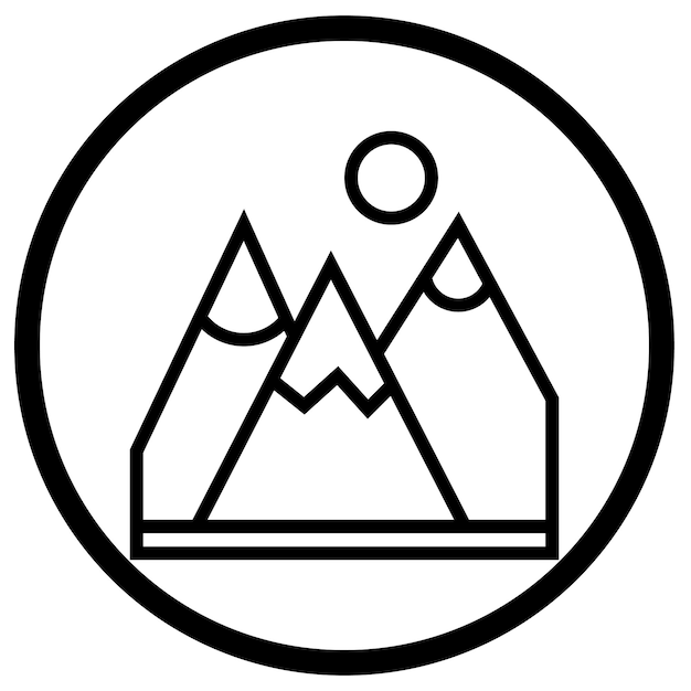 Illustration de la conception de l'icône vectorielle de la montagne
