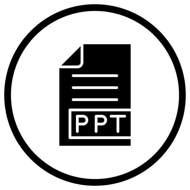 Illustration de la conception de l'icône vectorielle PPT