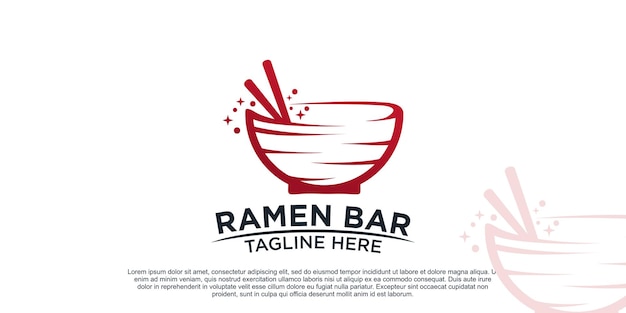 Illustration De Conception De Logo De Bols Pour L'icône De Nouilles Ramen Avec Un Concept Unique Créatif Vecteur Premium